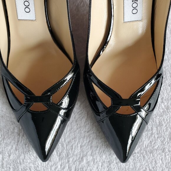 Jimmy Choo Black Patent Slingbacks - Picture 4 of 12